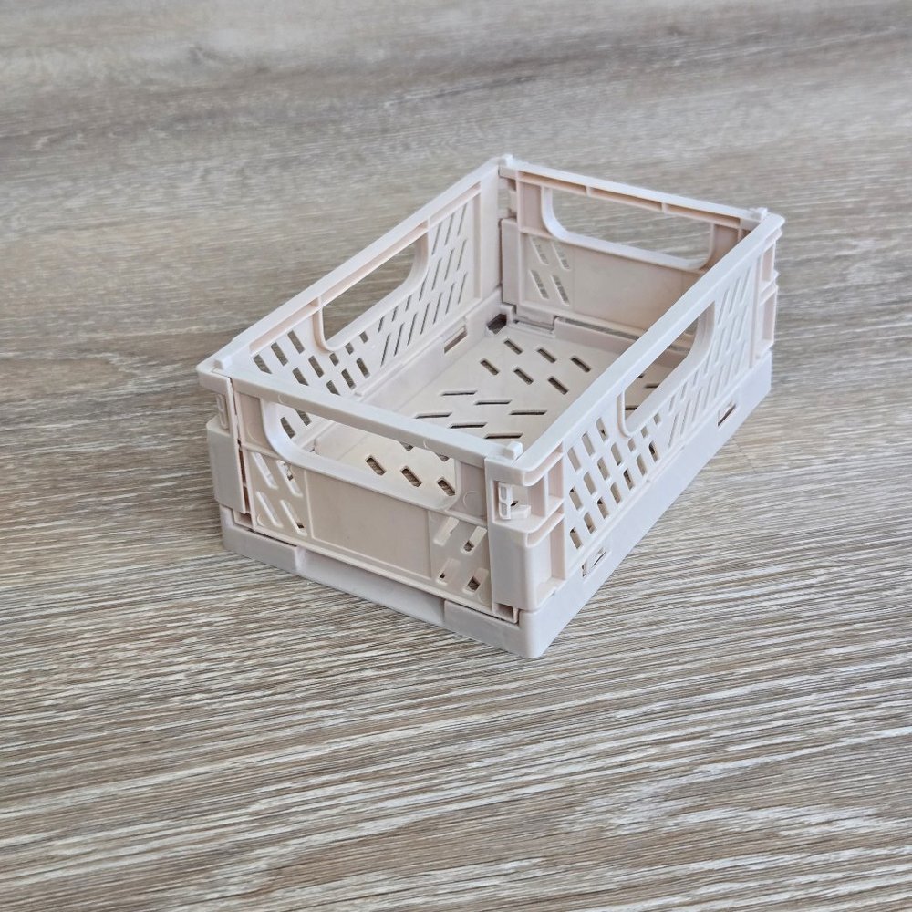 Stackable Folding Storage Crate for Organization – Small, Collapsible Crate